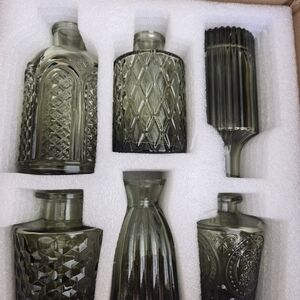 Set of 12 Green Glass Bottles